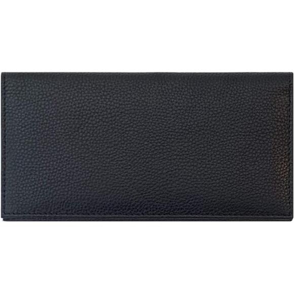 Black Basic Genuine Leather Checkbook Cover For Men & Women